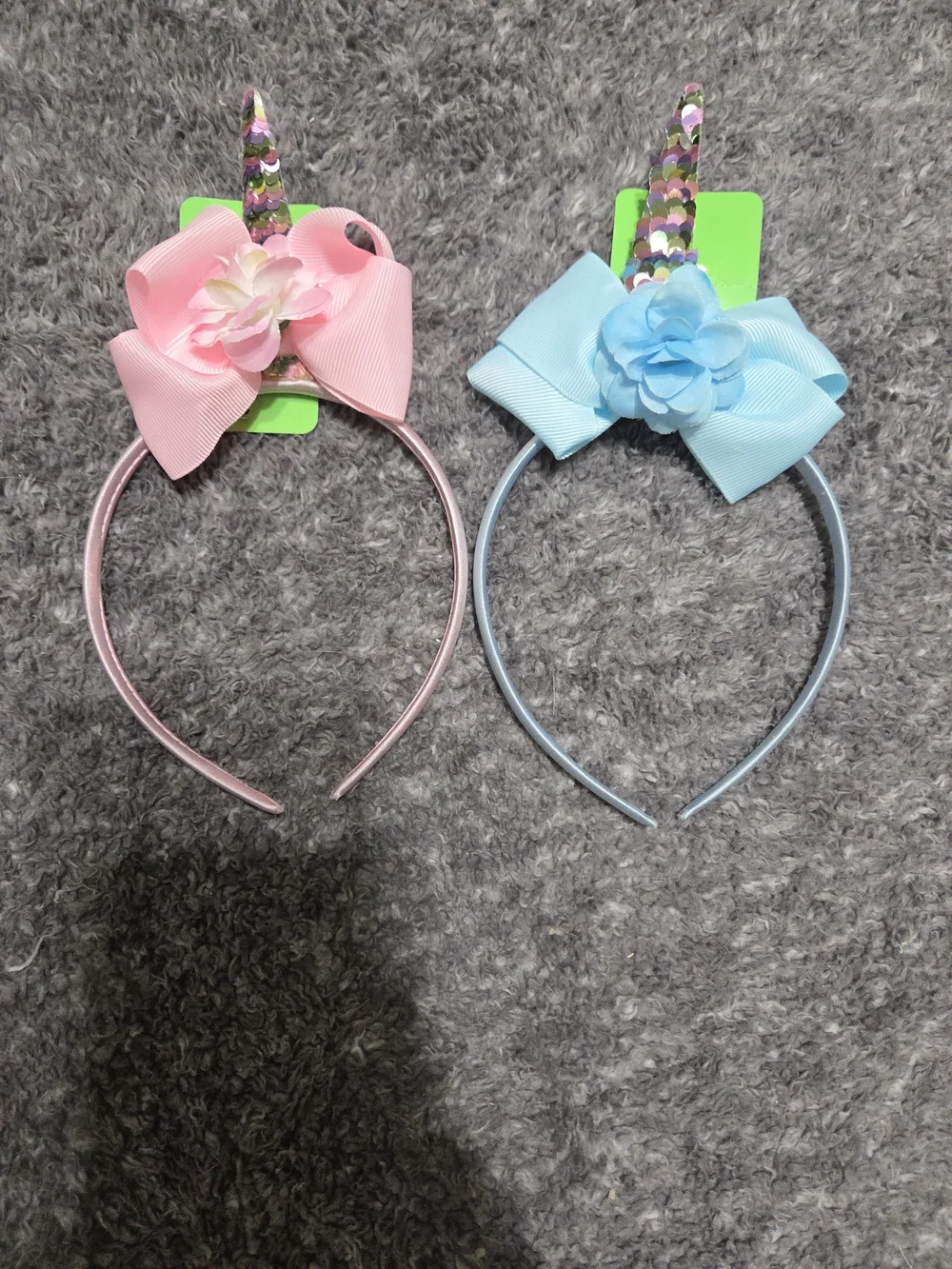 Cute Unicorn Bow Headband for Kids - Pink and Blue